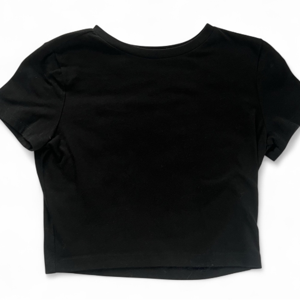 Wild Fable Black Fitted Crop T-Shirt